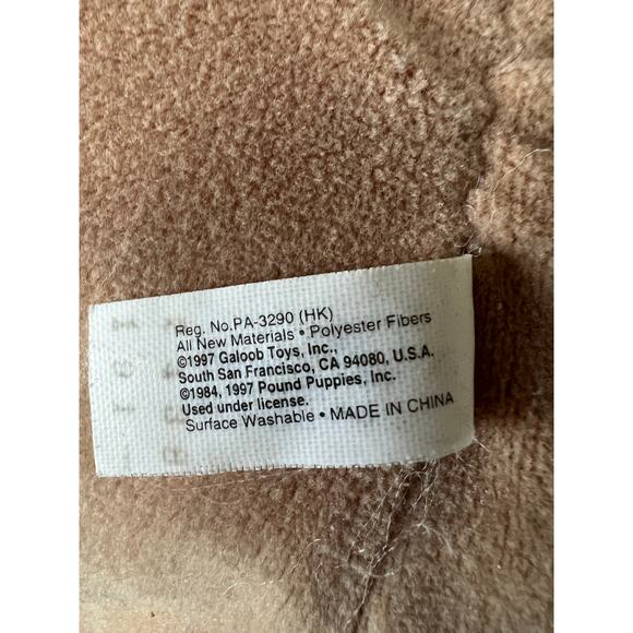 Vintage Galoob Pound Puppies 1997 Plush Dog Puppy Tan Brown Stuffed Animal Toy - Picture 6 of 9